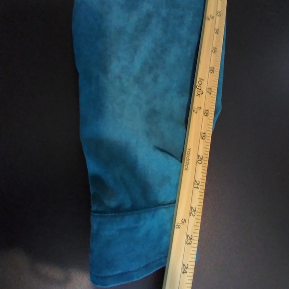 New Frontier Teal Suede Womens Shirt Jacket Size XL Western Boho Aztec Office - Picture 3 of 7
